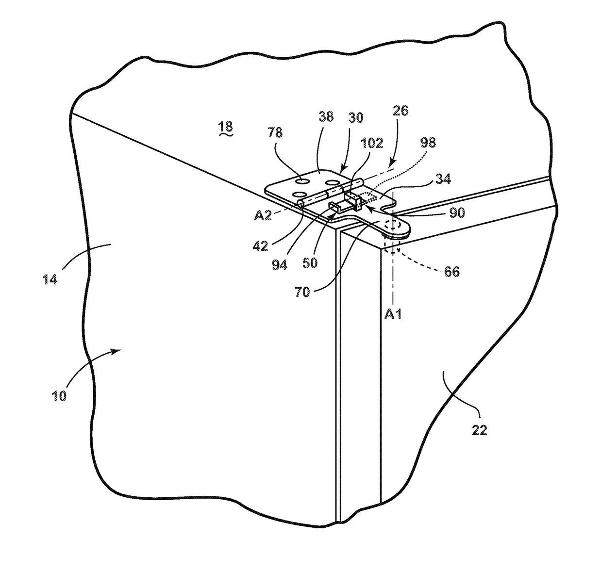 Foldable hinge for refrigerator door