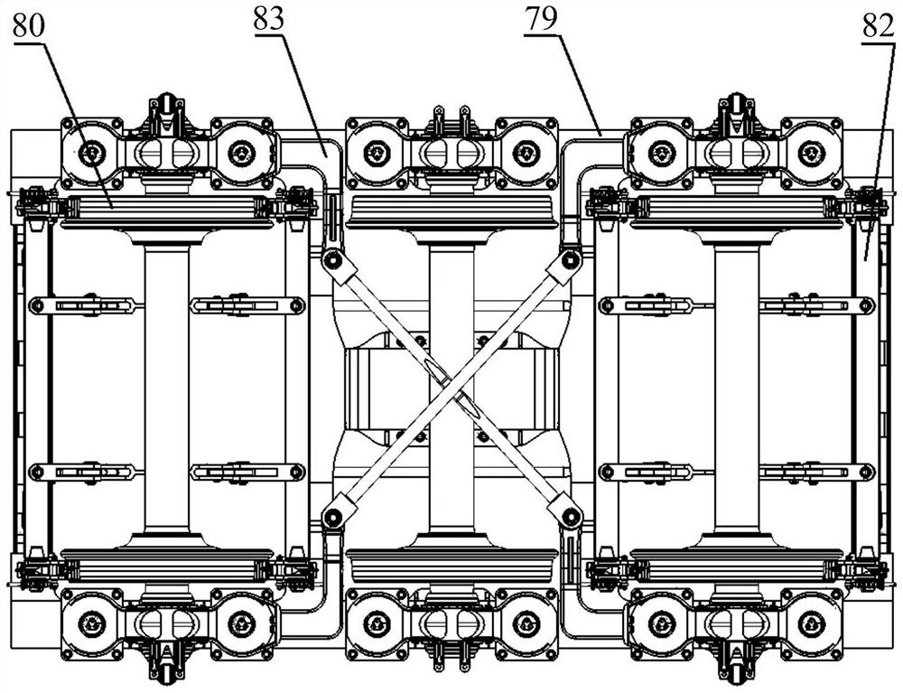 Axle box guide pillar positioning type three-axis welding self-guiding radial wagon bogie