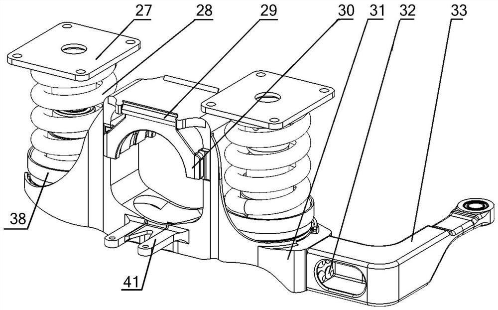 Axle box guide pillar positioning type three-axis welding self-guiding radial wagon bogie
