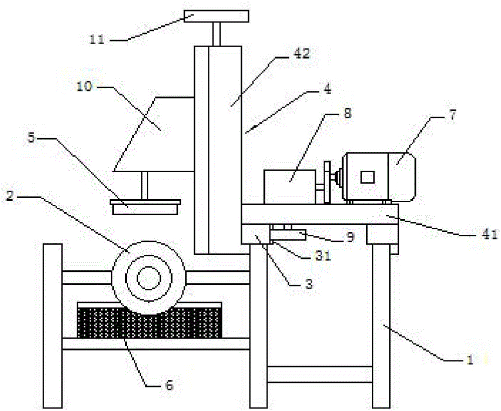 Surface grinding device for nickel mesh core die production