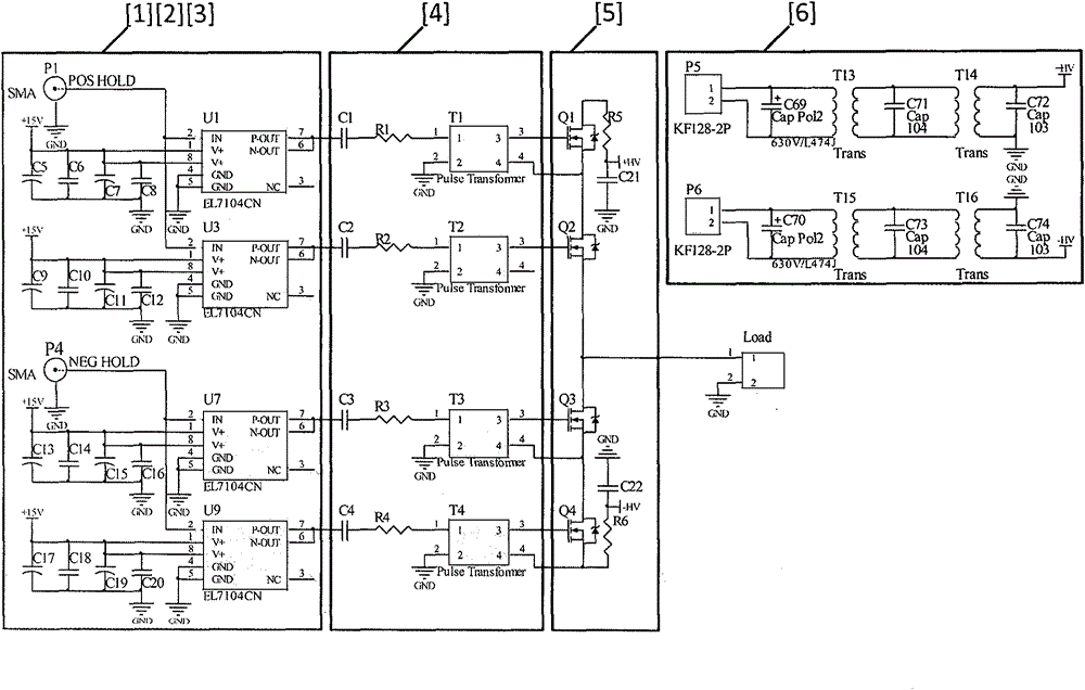 High-frequency and high-voltage circuit