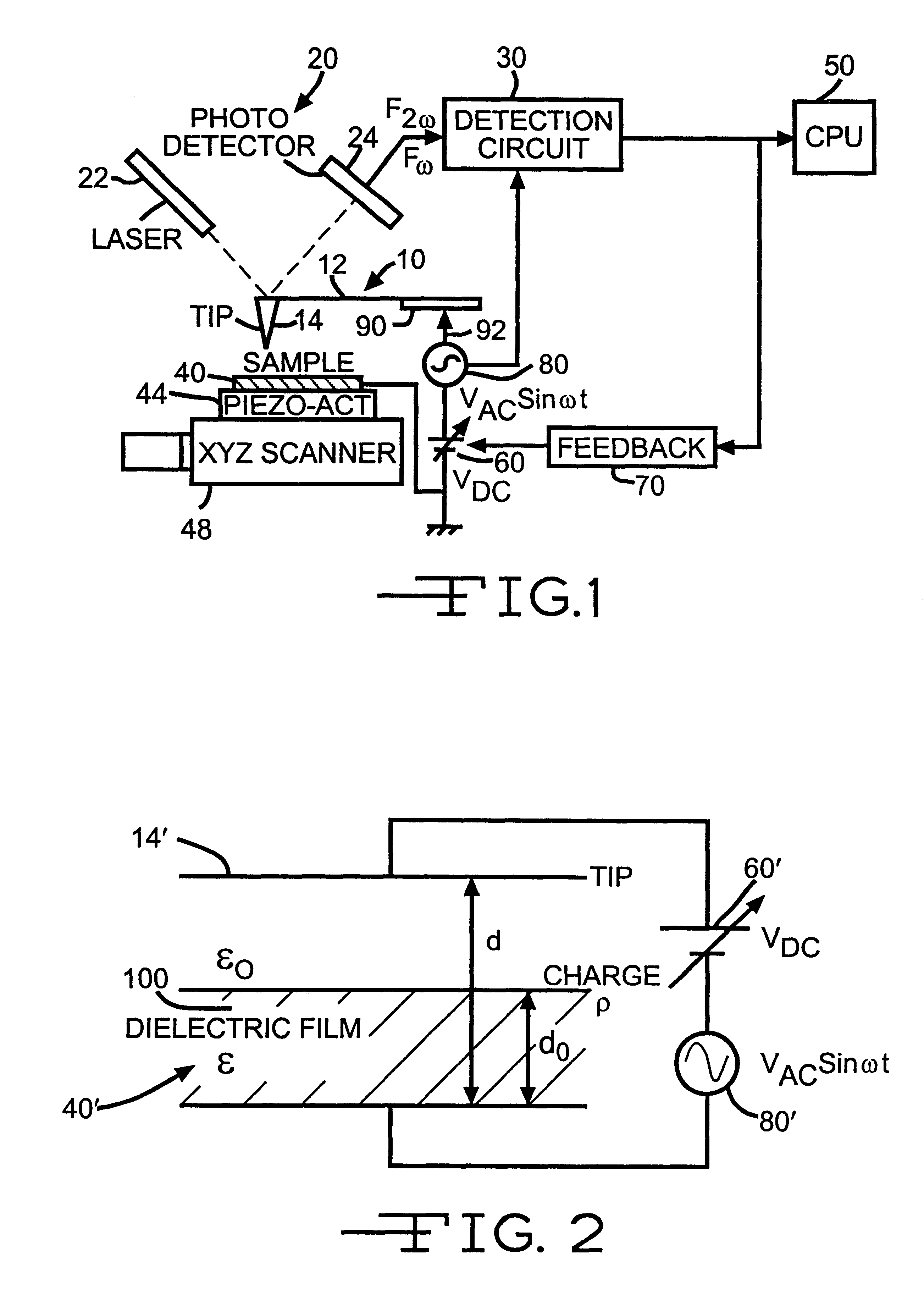 Electrostatic force detector with cantilever for an electrostatic force microscope
