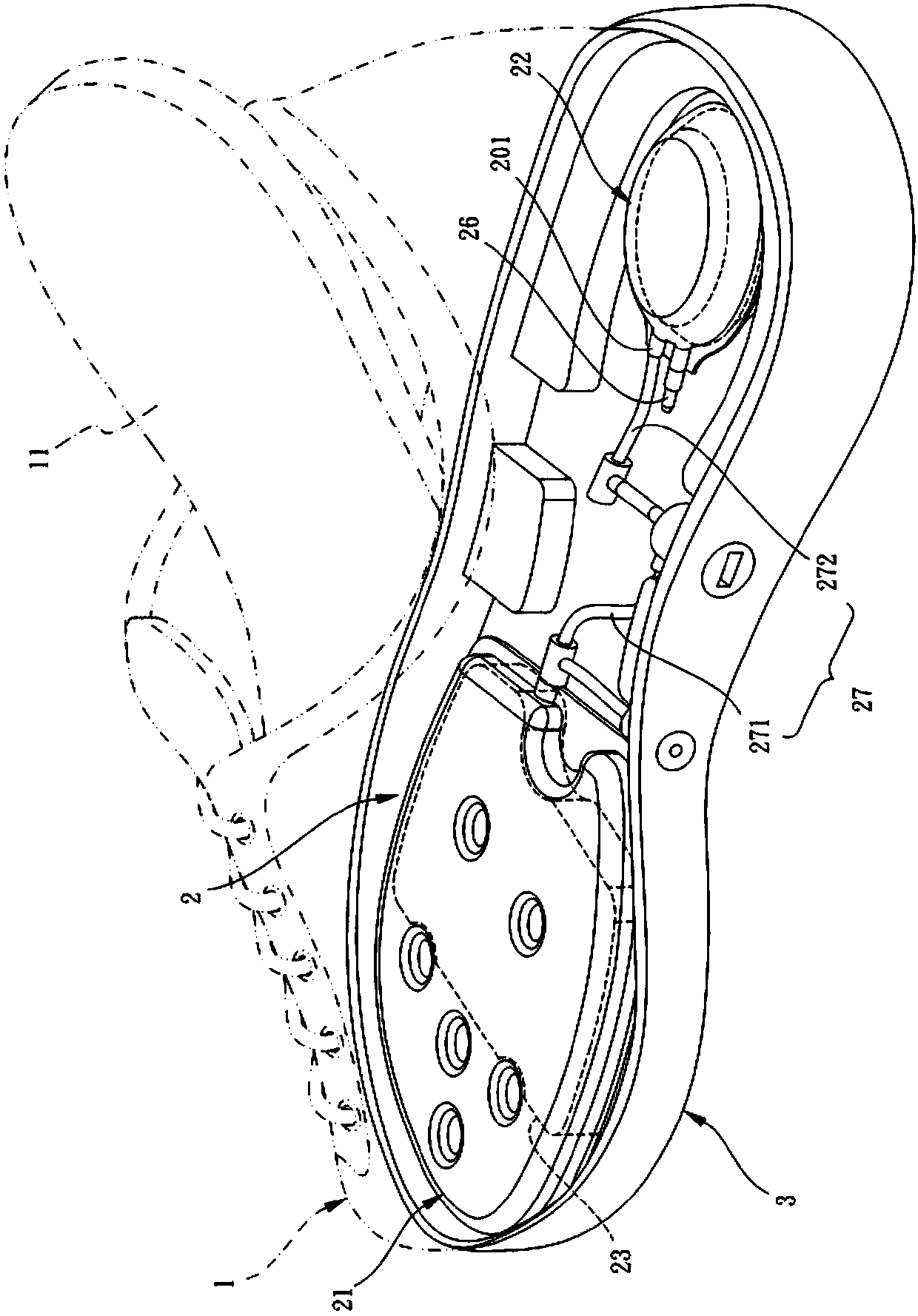 Air cushion shoe device