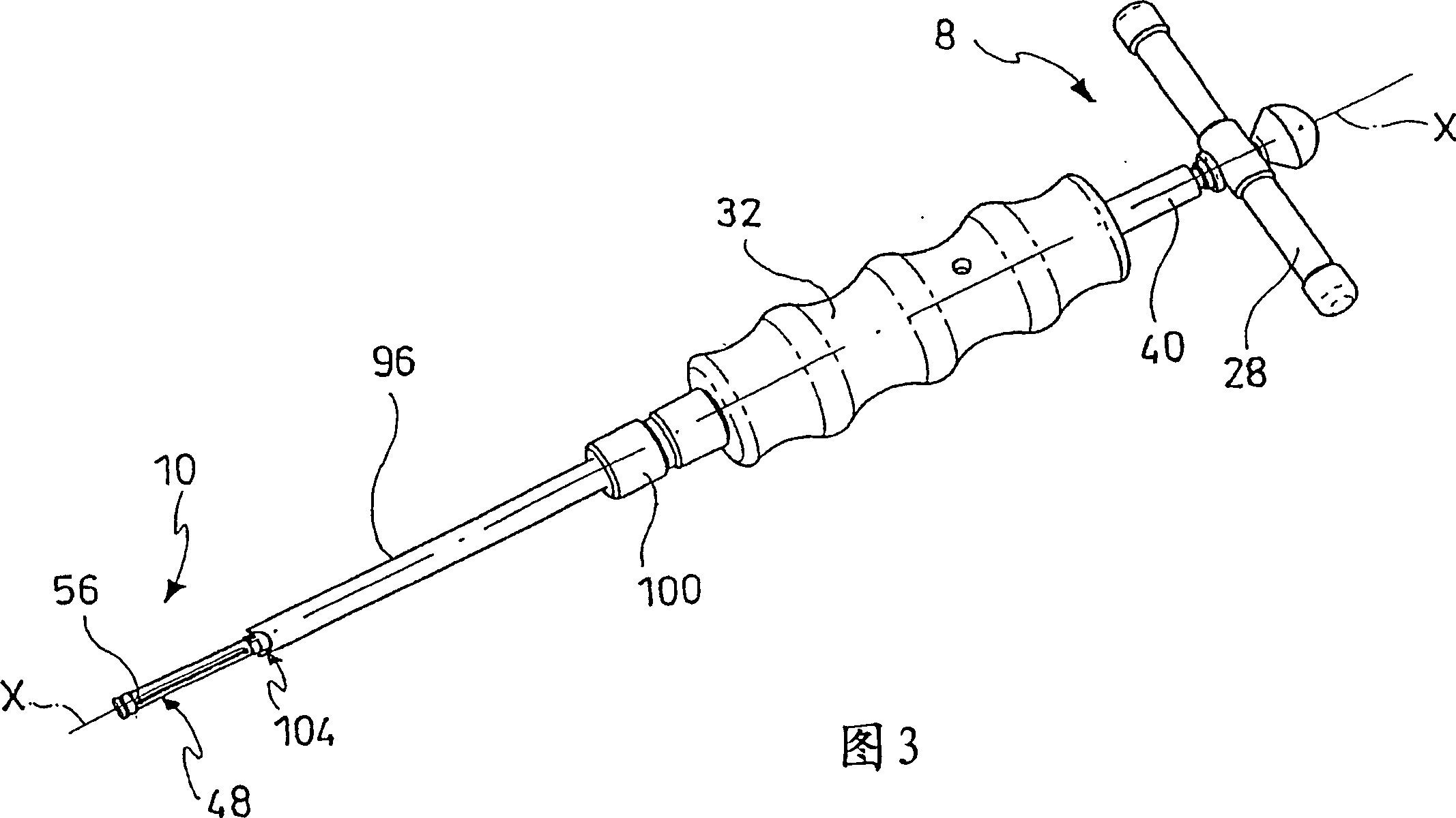 Intravertebral widening device, injection device, and kit and method for kyphoplasty