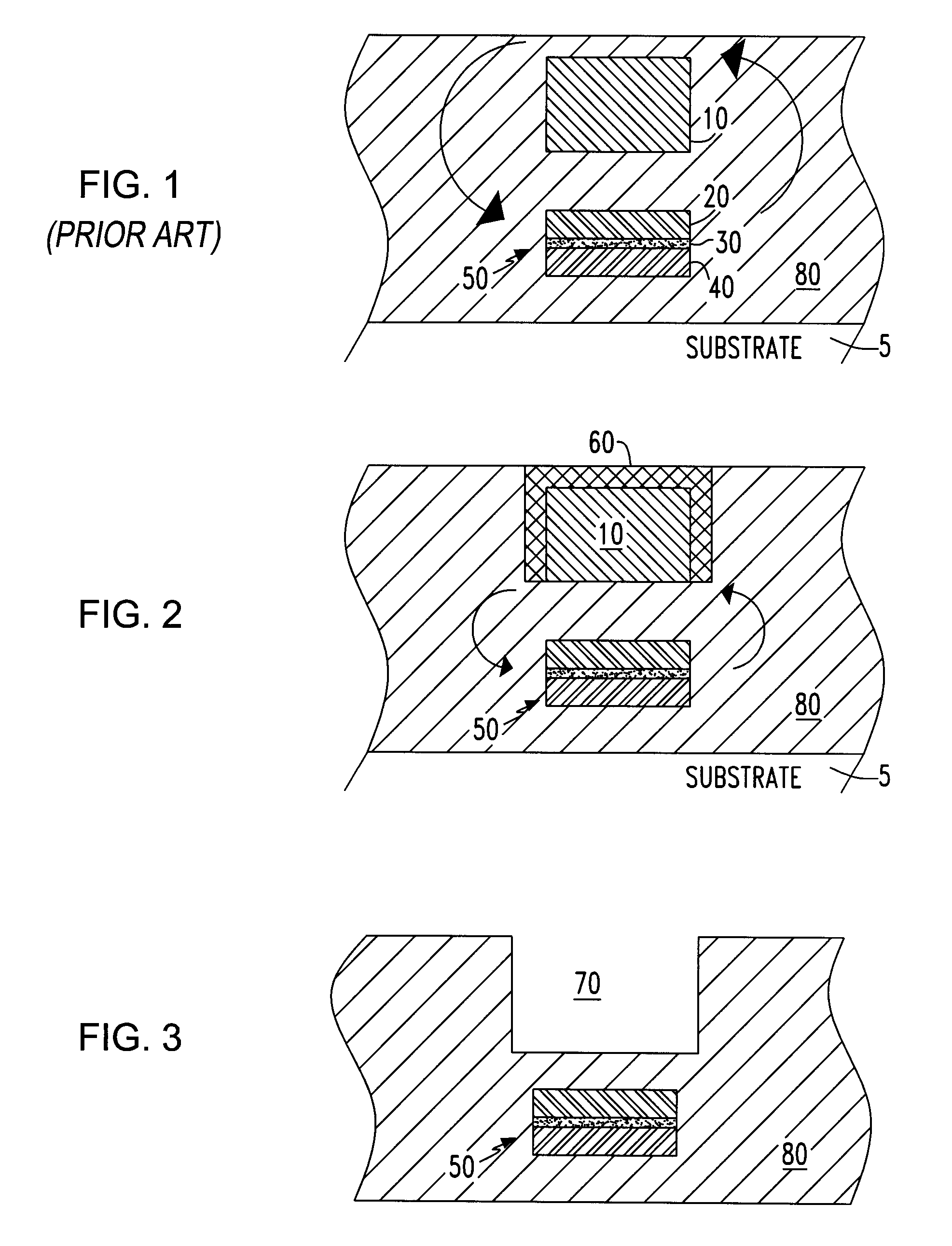 Method for fabricating magnetic field concentrators as liners around conductive wires in microelectronic devices