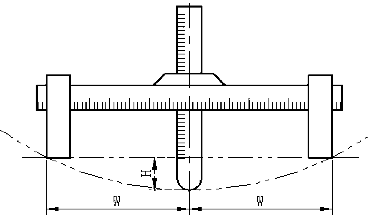 Center-free arc bending radius measuring ruler and bend pipe bending radius measuring method
