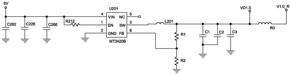 Step-down DC converter circuit structure