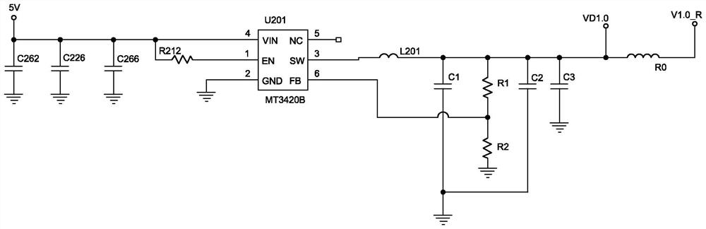 Step-down DC converter circuit structure