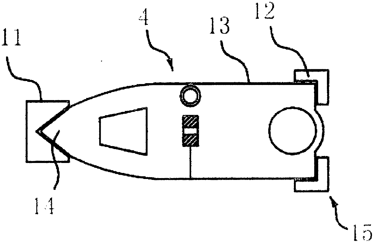 A scientific research vessel with a lifting fin system