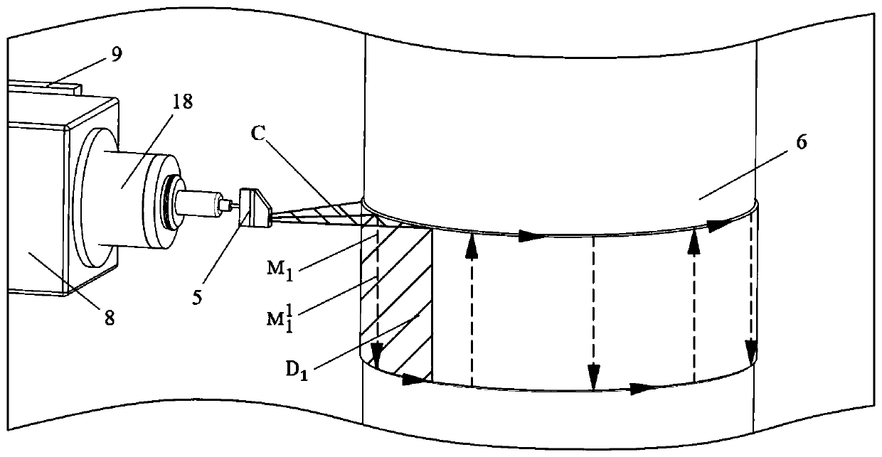 Digitalized thinning machining method for large thin-walled cylinder part