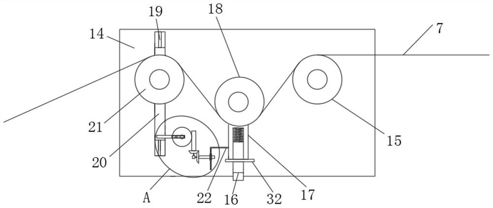 Core strapping machine with tension controller