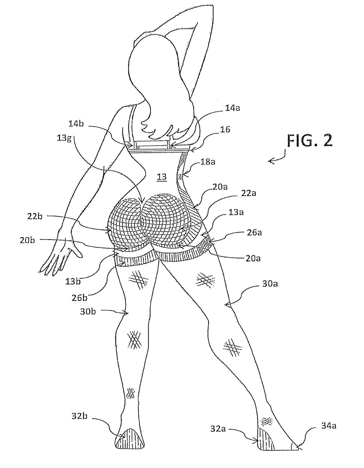 Butt enhancing hosiery/shaper under garment