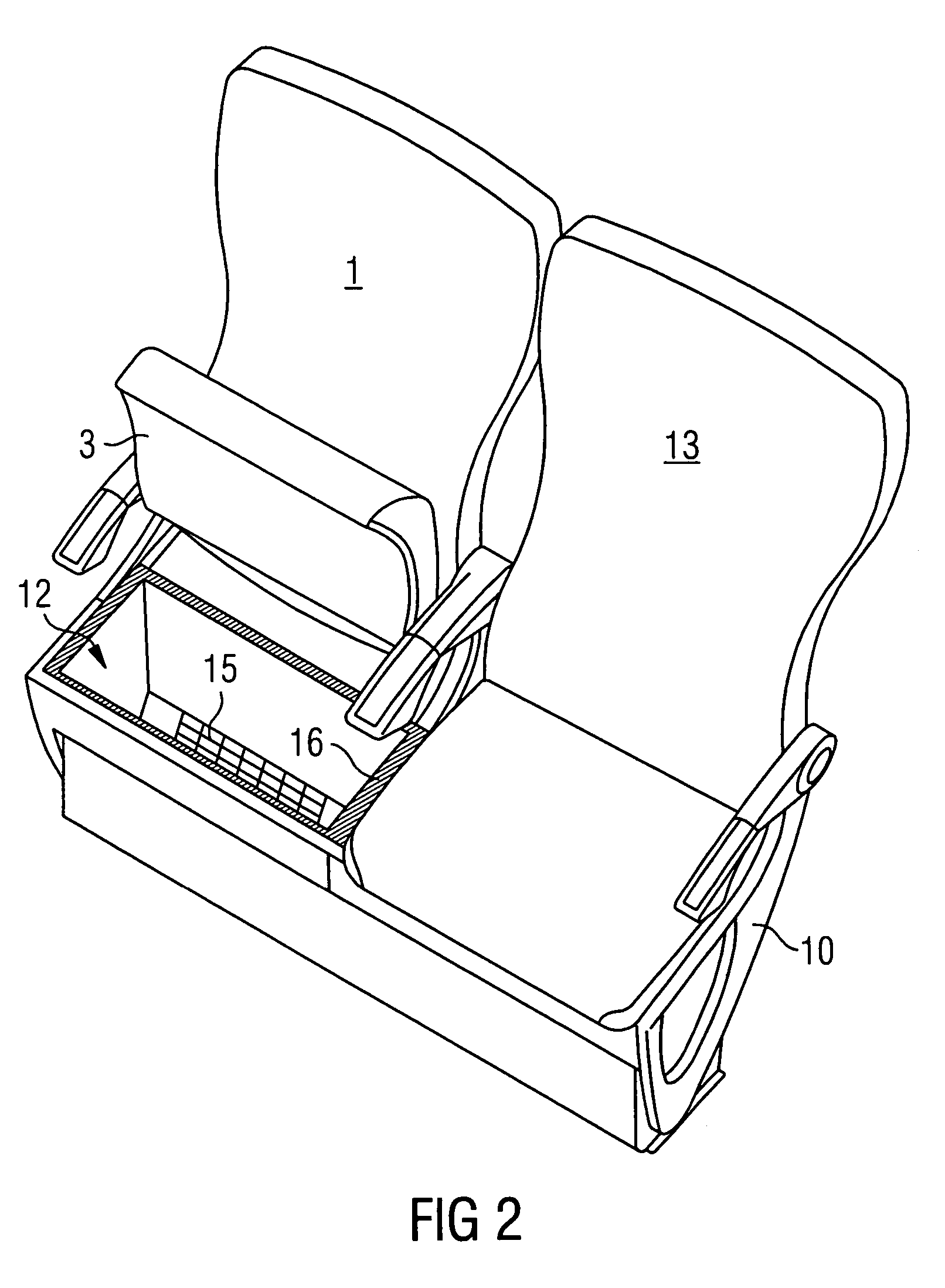 Passenger seat with luggage compartment