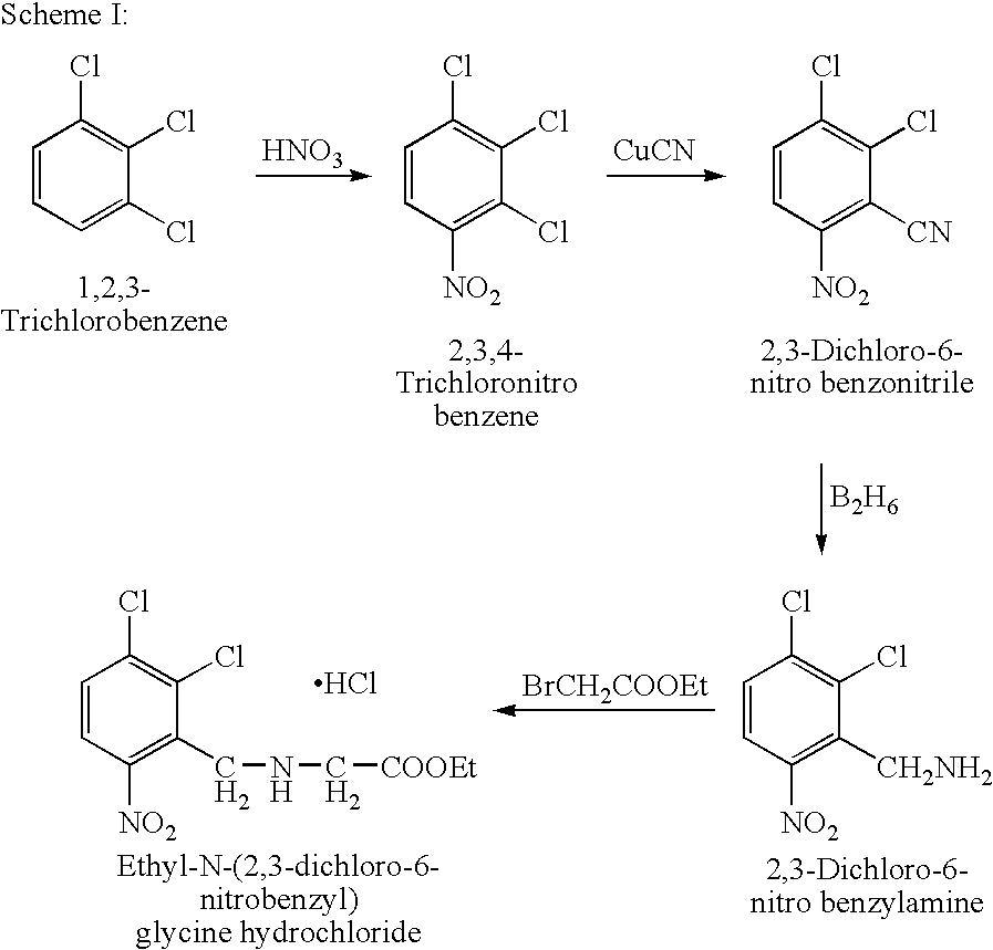Process for the preparation of ethyl-N-(2,3-dichloro-6-nitrobenzyl)glycine hydrochloride