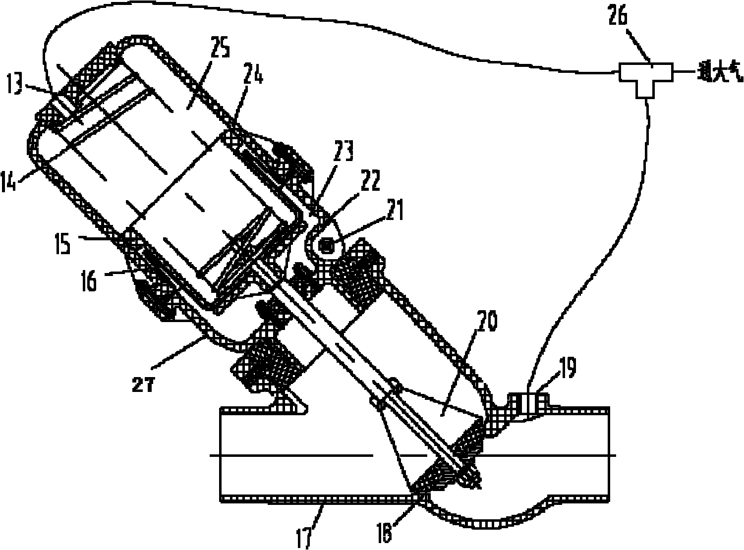 Sewage collecting and discharging device