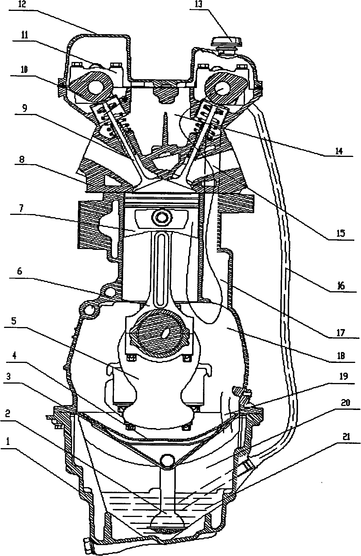 Gas oil separation structure of internal combustion engine crankcase ventilation system