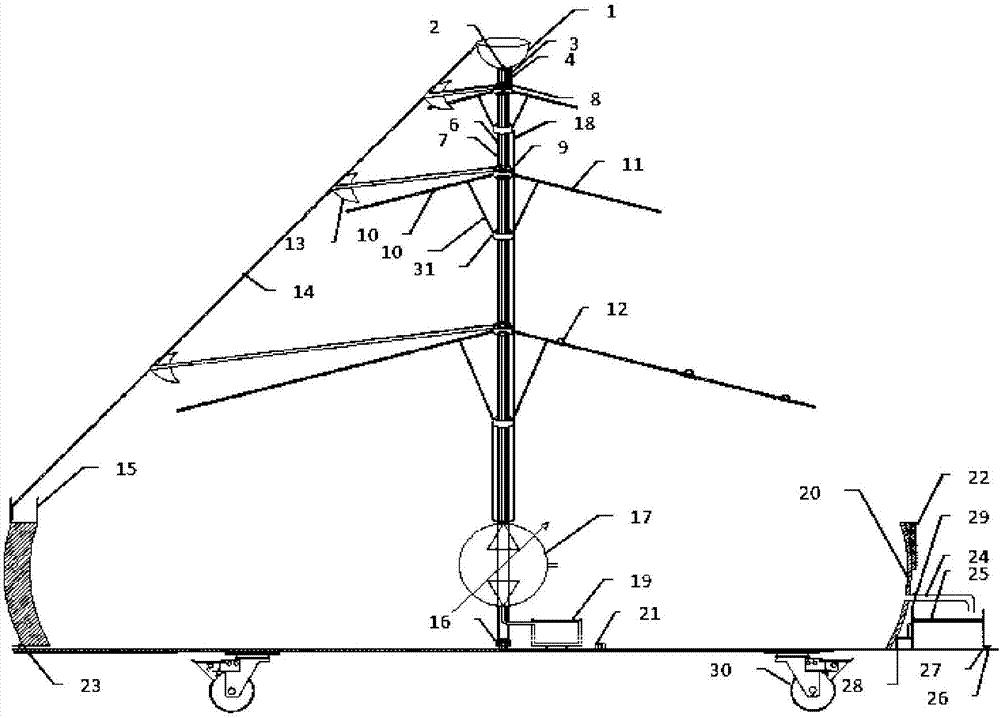 Umbrella tower type photobioreactor