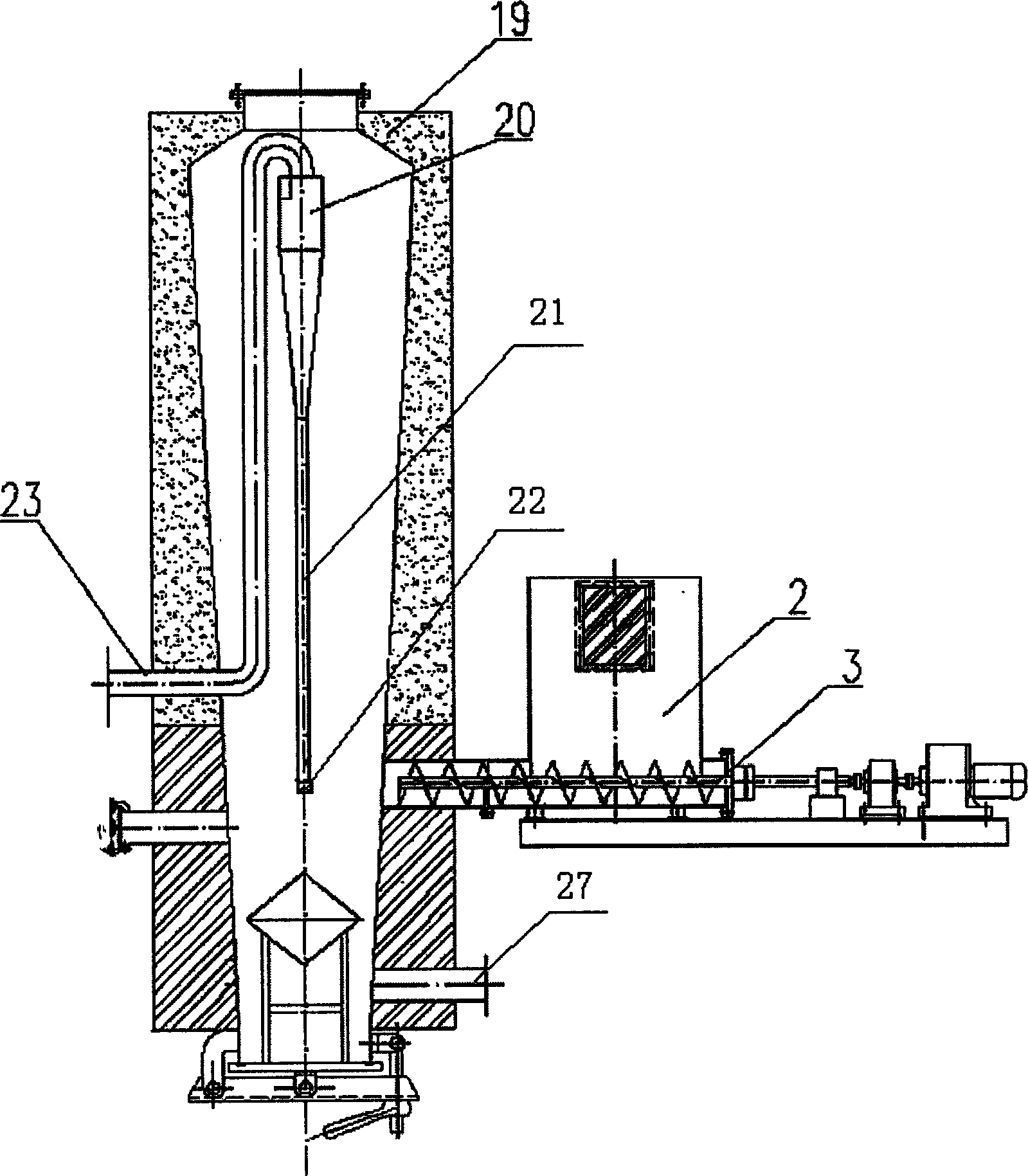 Process and apparatus for preparing coal gas by using bulky biomass materials