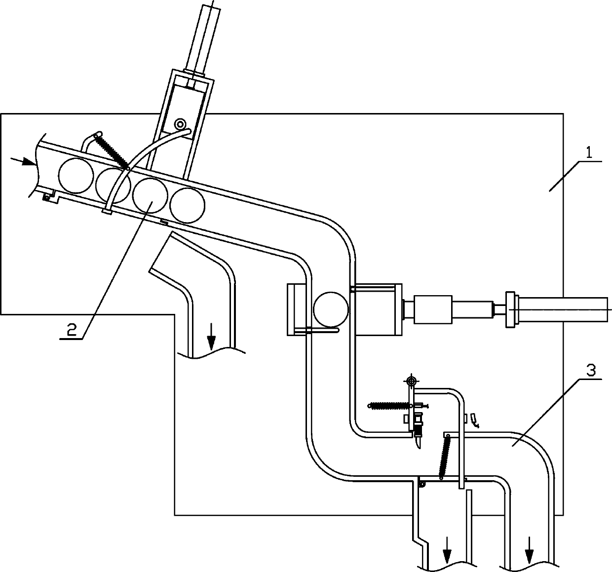 Automatic pipe fitting path distribution conveying mechanism