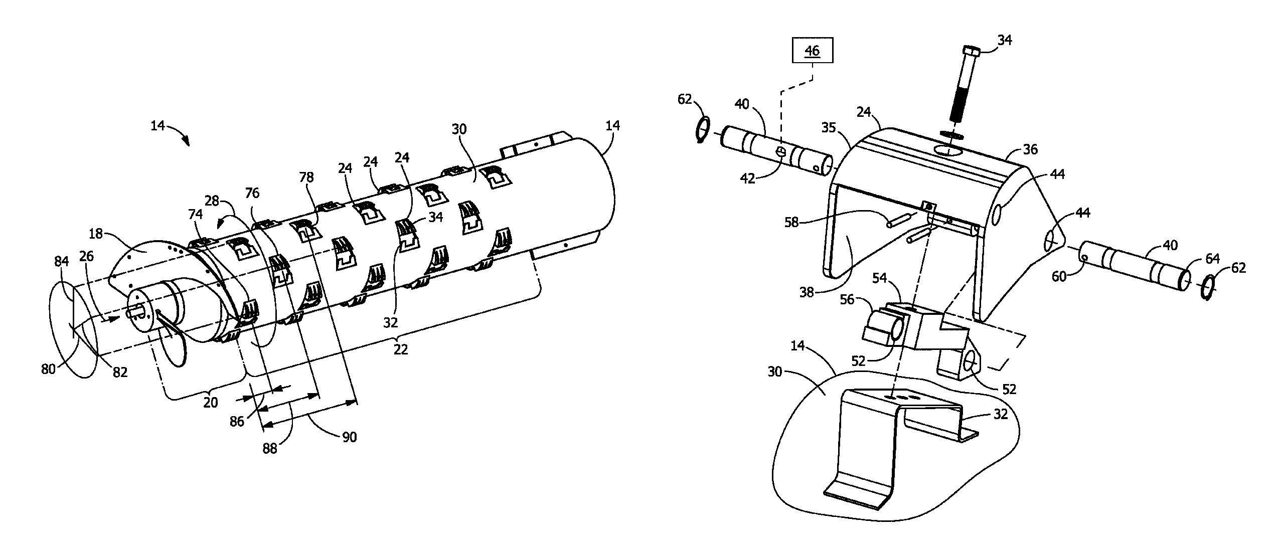 Threshing element for harvesters