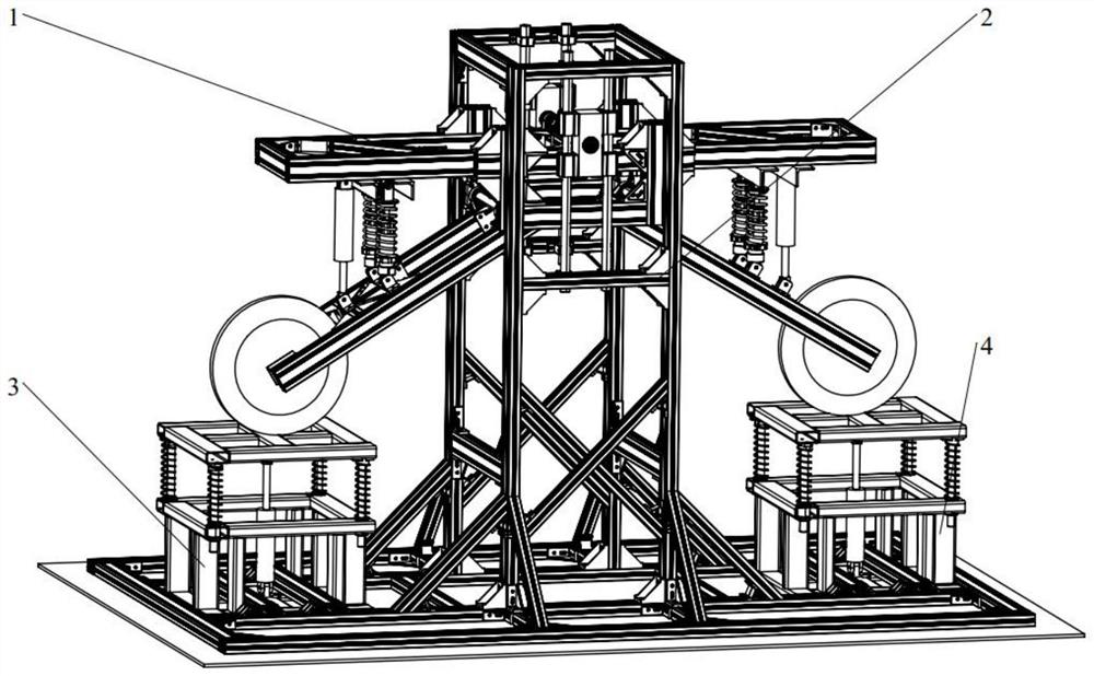 Hydraulic simulation test bench for semi-vehicle active suspension system