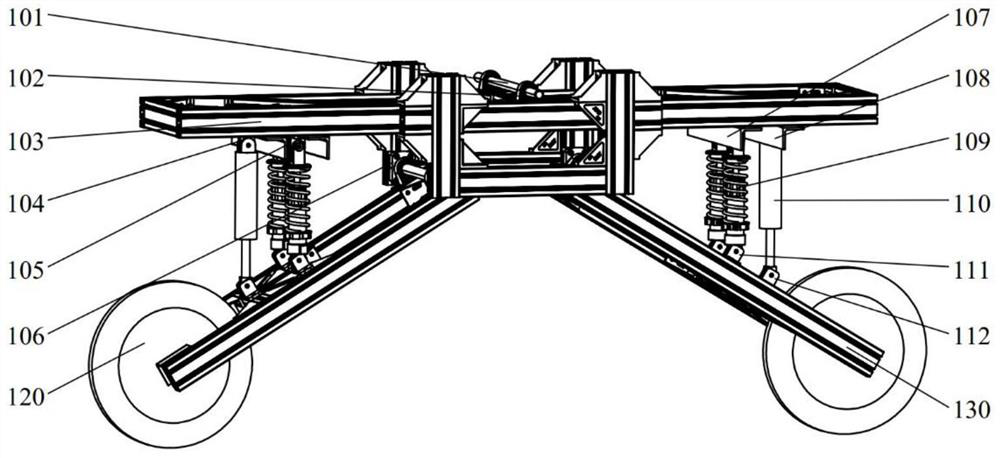 Hydraulic simulation test bench for semi-vehicle active suspension system