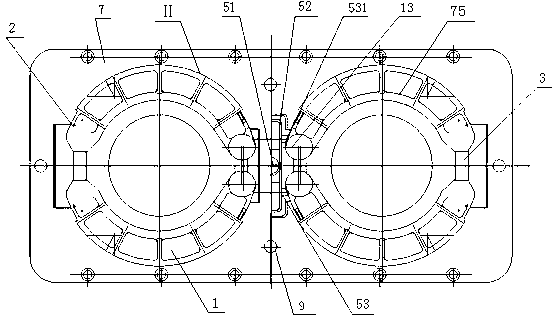 Sand lined metal mould casting brake shoe tool device and production method thereof