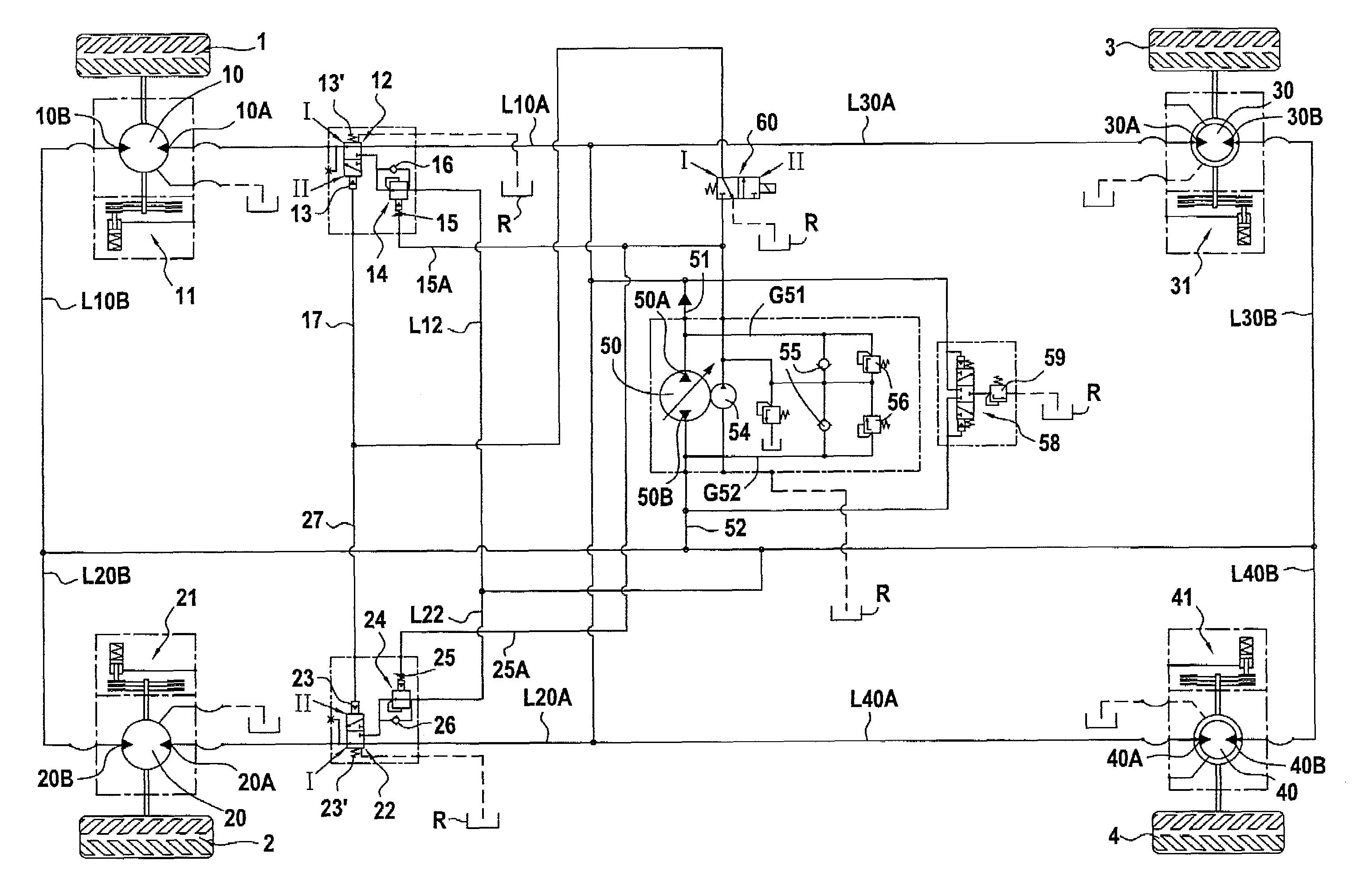 Hydrostatic transmission device for a heavy vehicle
