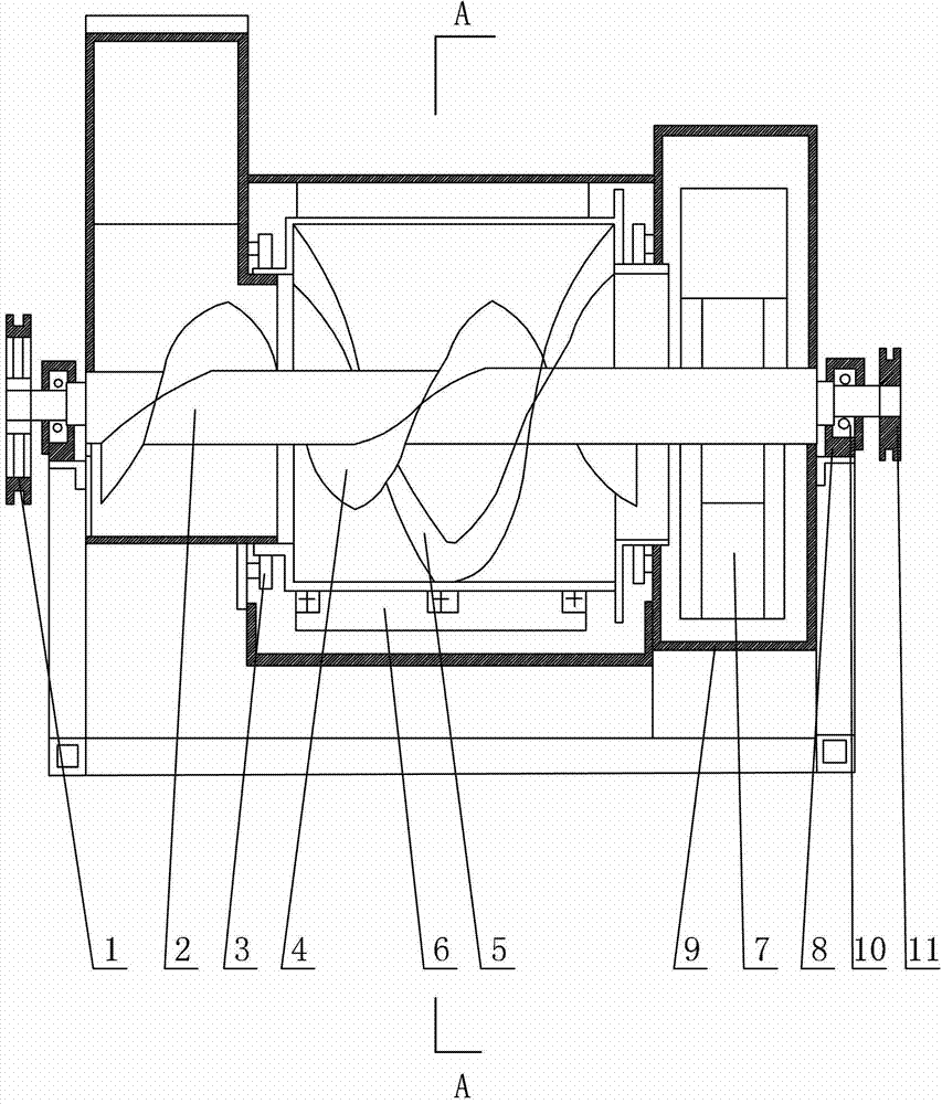 Secondary separation device for hybrid material of corn kernels