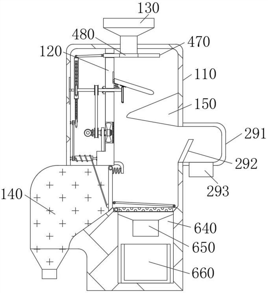 Feeding device used for rice storage and capable of screening out impurities in rice
