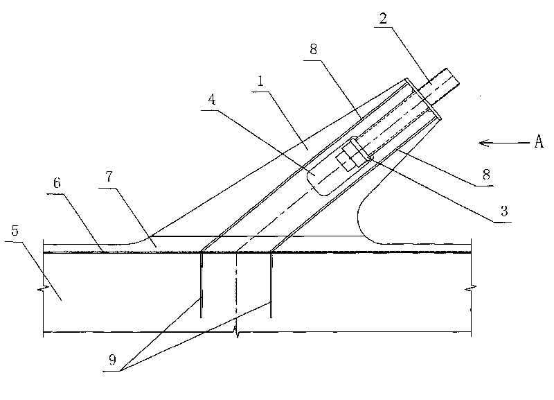 Anchor drawplate type cable-beam anchorage structure for cable-stayed bridge