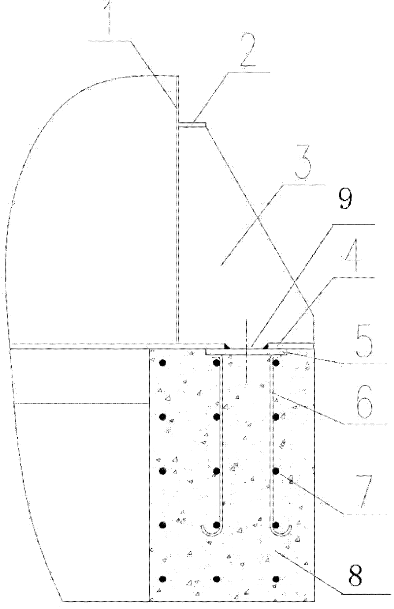 Mounting structure for large-diameter wind pipe support