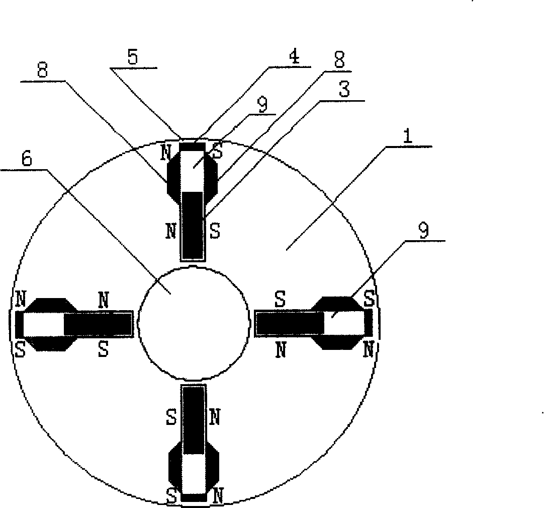 Permanent magnet motor rotor capable of automatic weaking magnet following rotation speed
