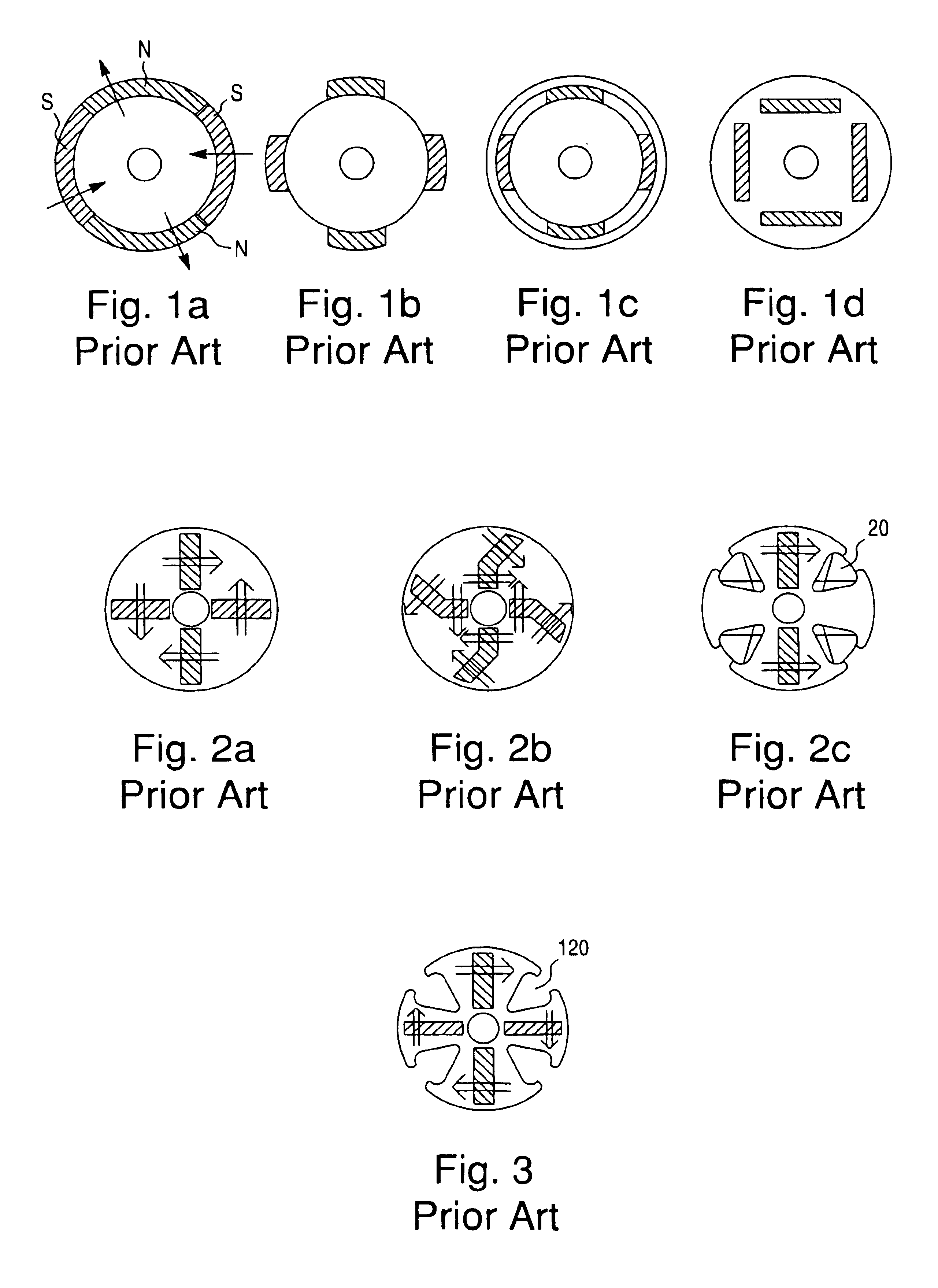 Rotary electrical machine having magnet arrangements with magnets of different compositions