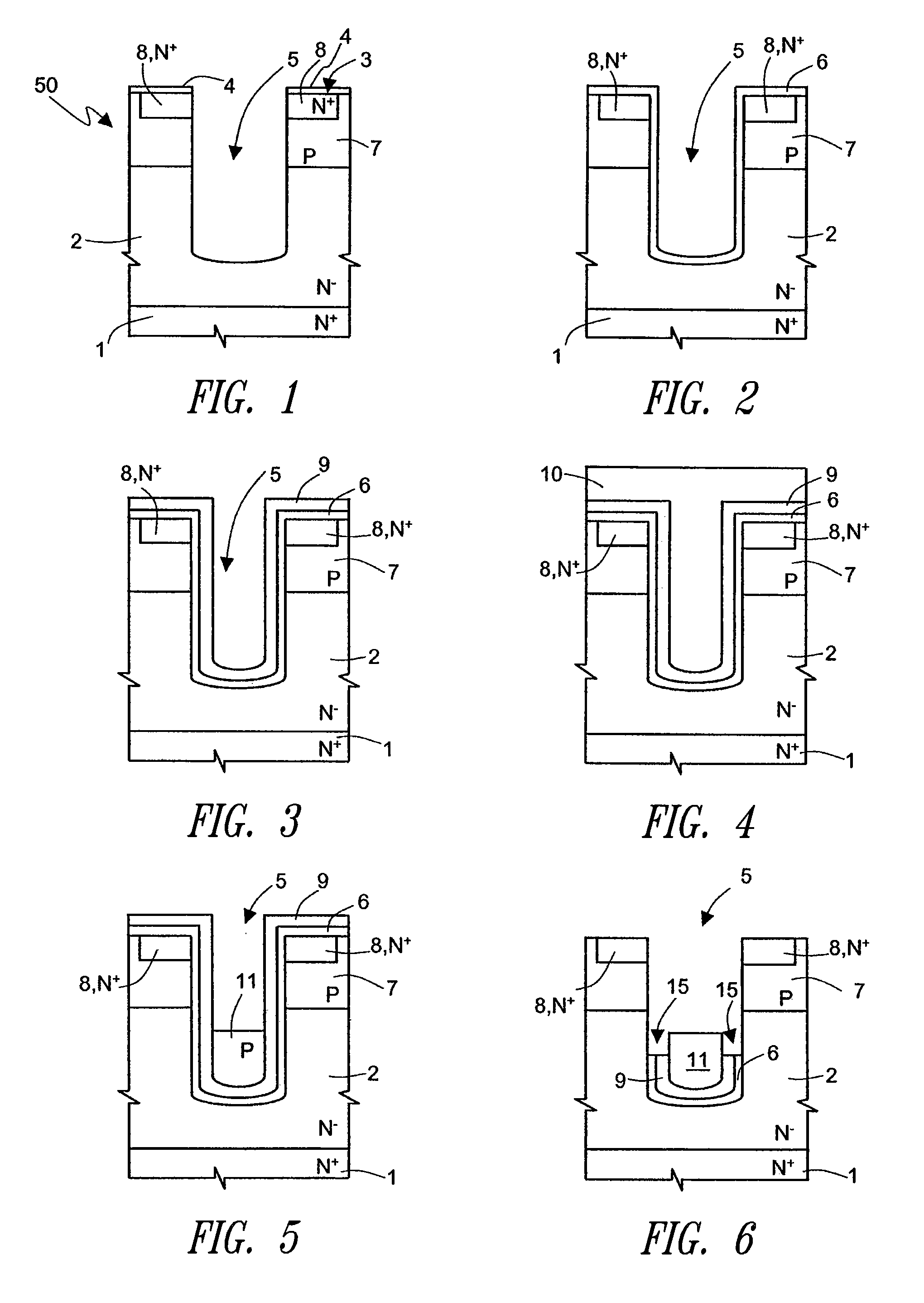 Semiconductor power device with insulated gate formed in a trench, and manufacturing process thereof