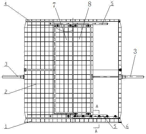 Middle open type translation double-sealed rectangular gate valve