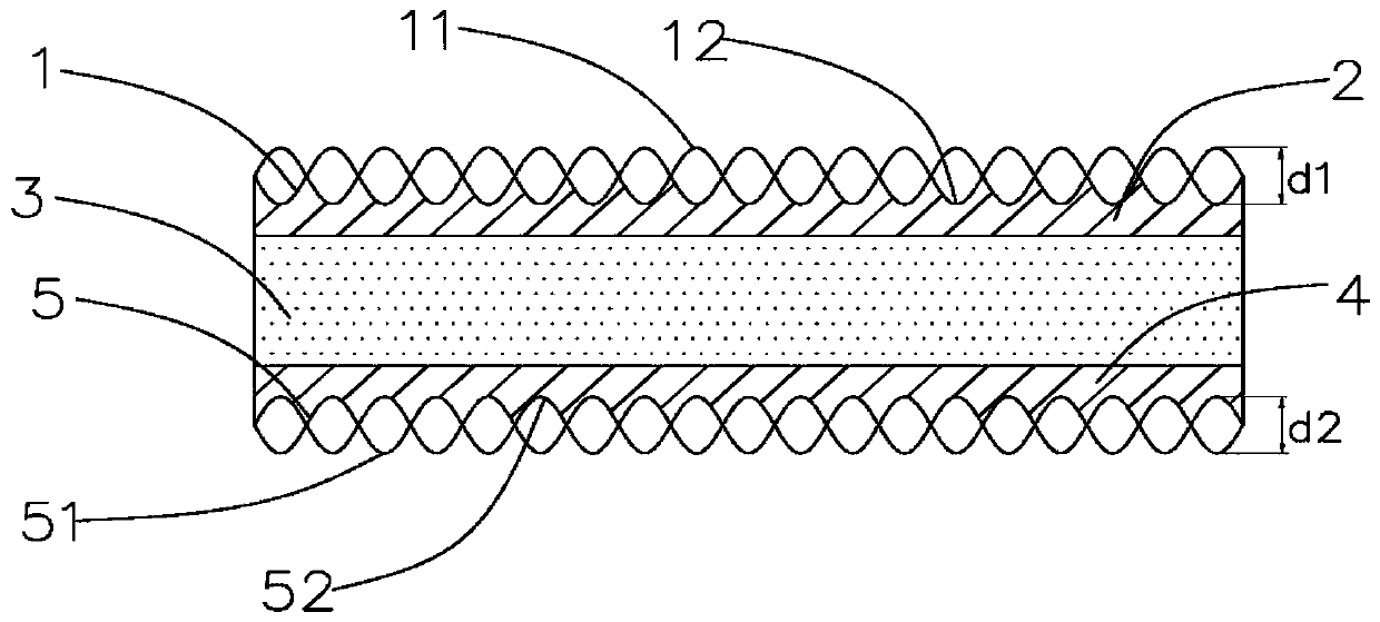Double-sided metal mesh conductive particle and key with same