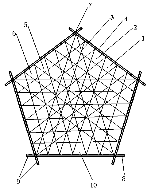 Three-forking head frame used for dam construction or interception closure