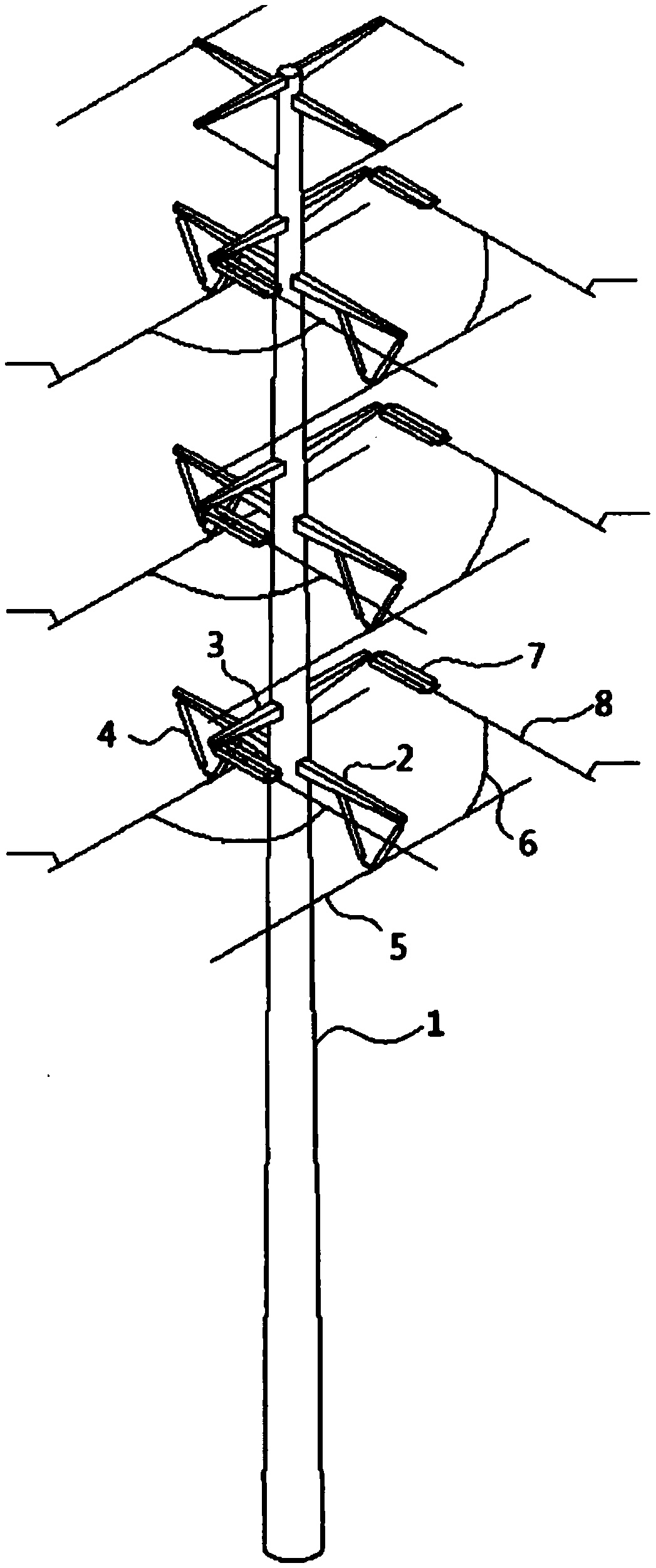 Construction method of power transmission line steel tube tower