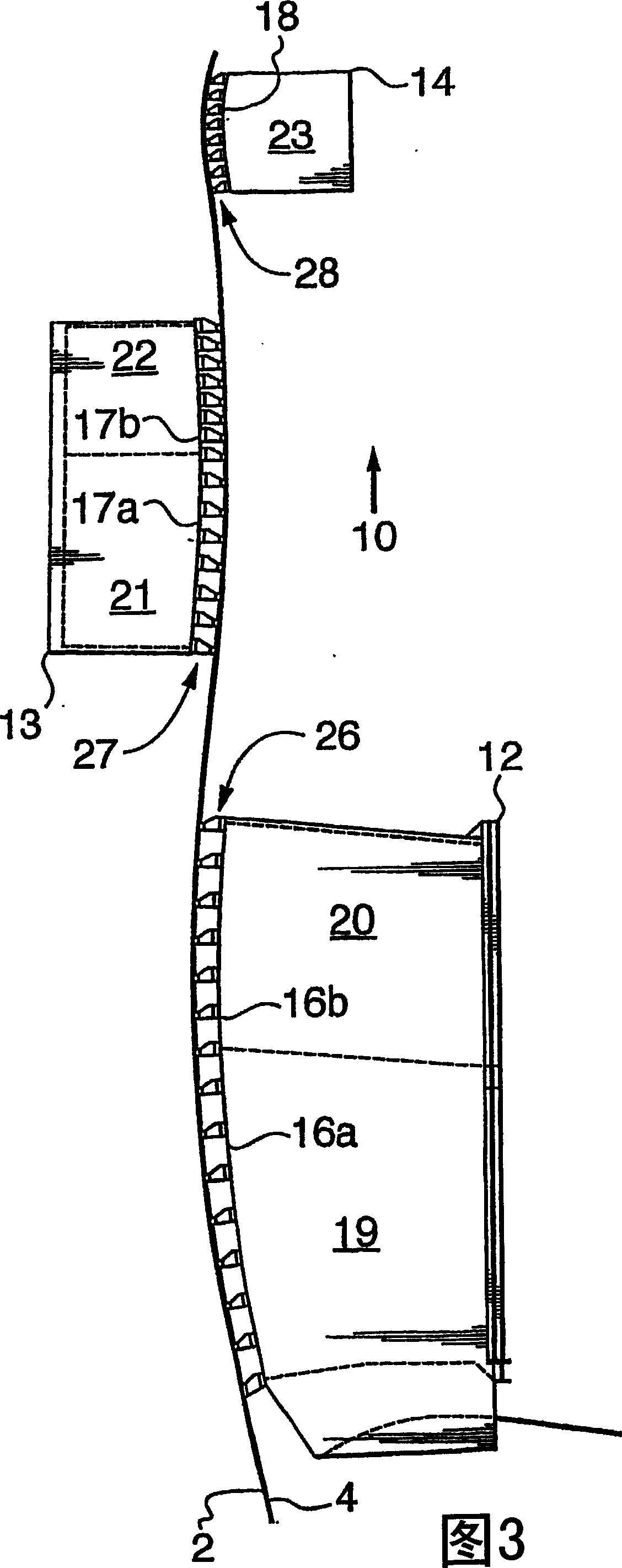 Gap type forming section for a two fabric paper making machine