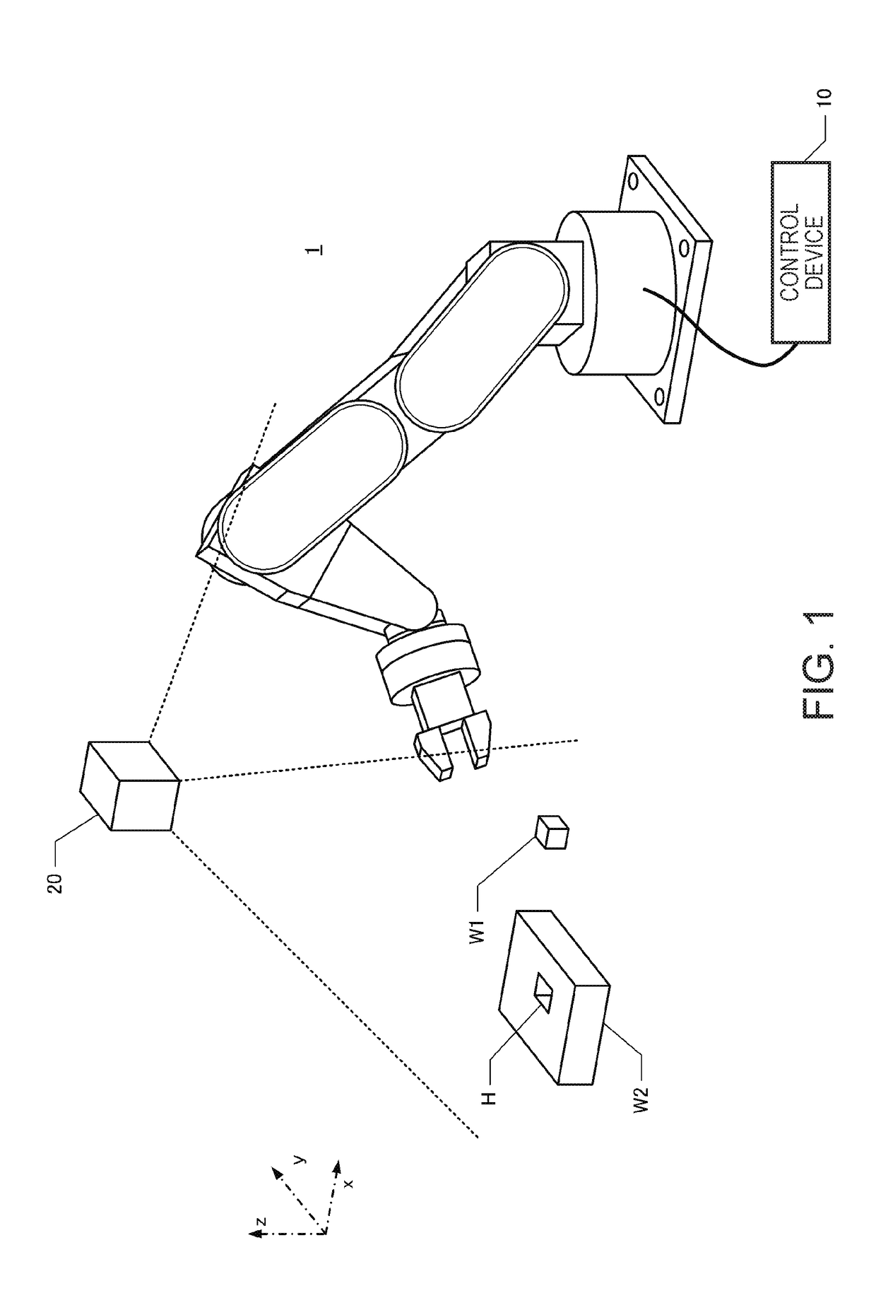 Object attitude detection device, control device, and robot system