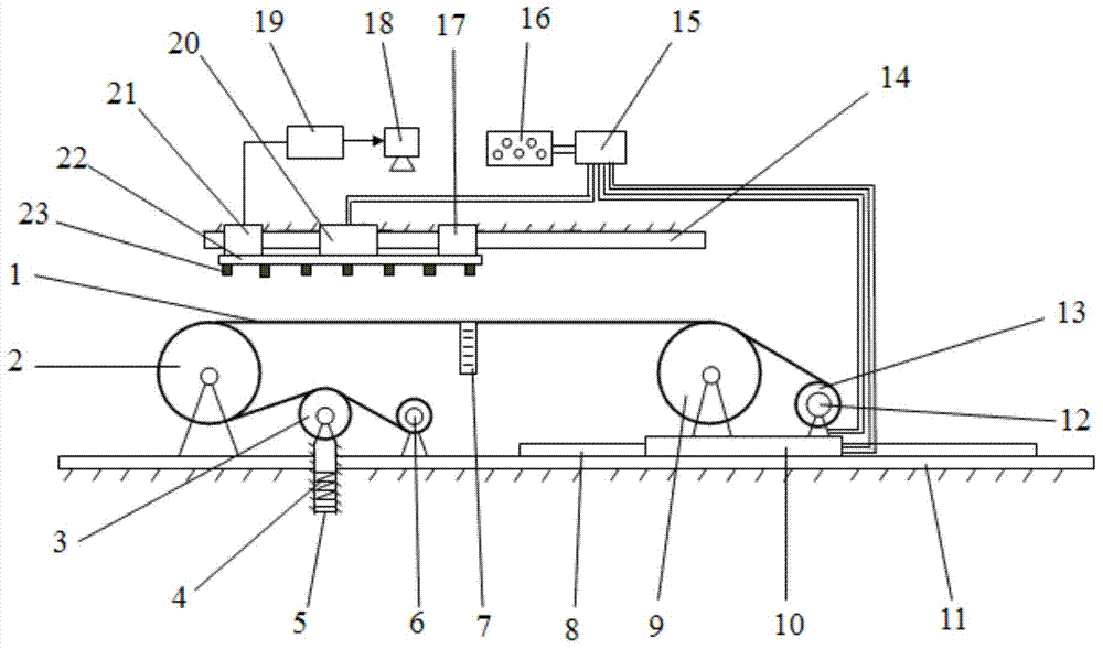 Measurement method for transverse vibration measurement system of axial movement rope