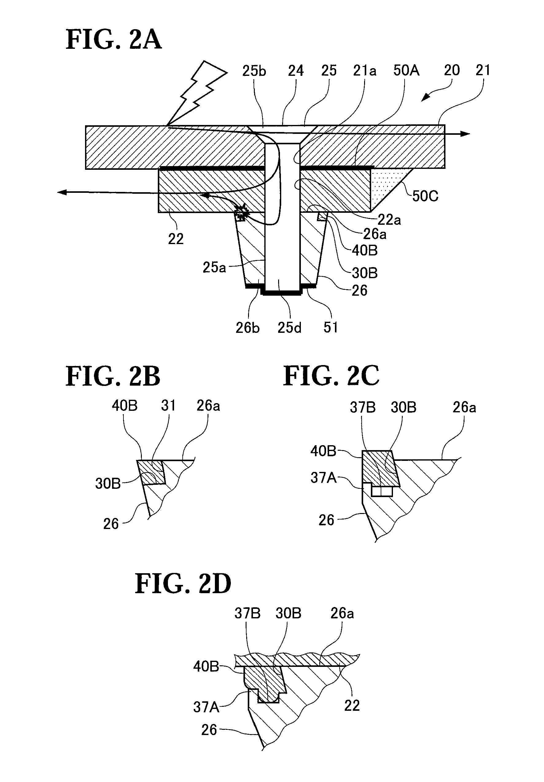 Lightning protection fastener, aircraft assembly, and method of manufacturing aircraft assembly component