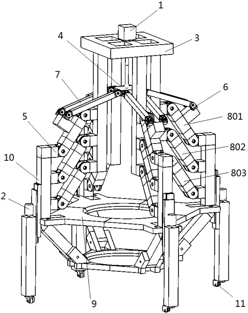 A grabbing device for barrels of medium and low radioactive waste