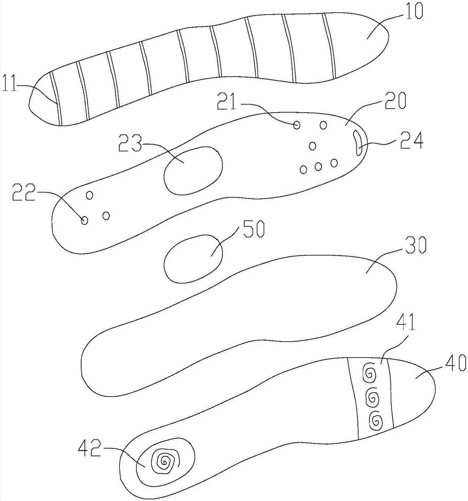 Antibacterial insole with positioning function
