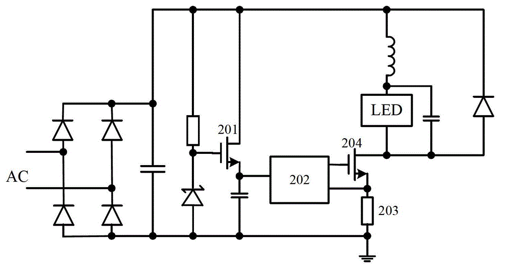 High-efficiency LED (light emitting diode) driving circuit