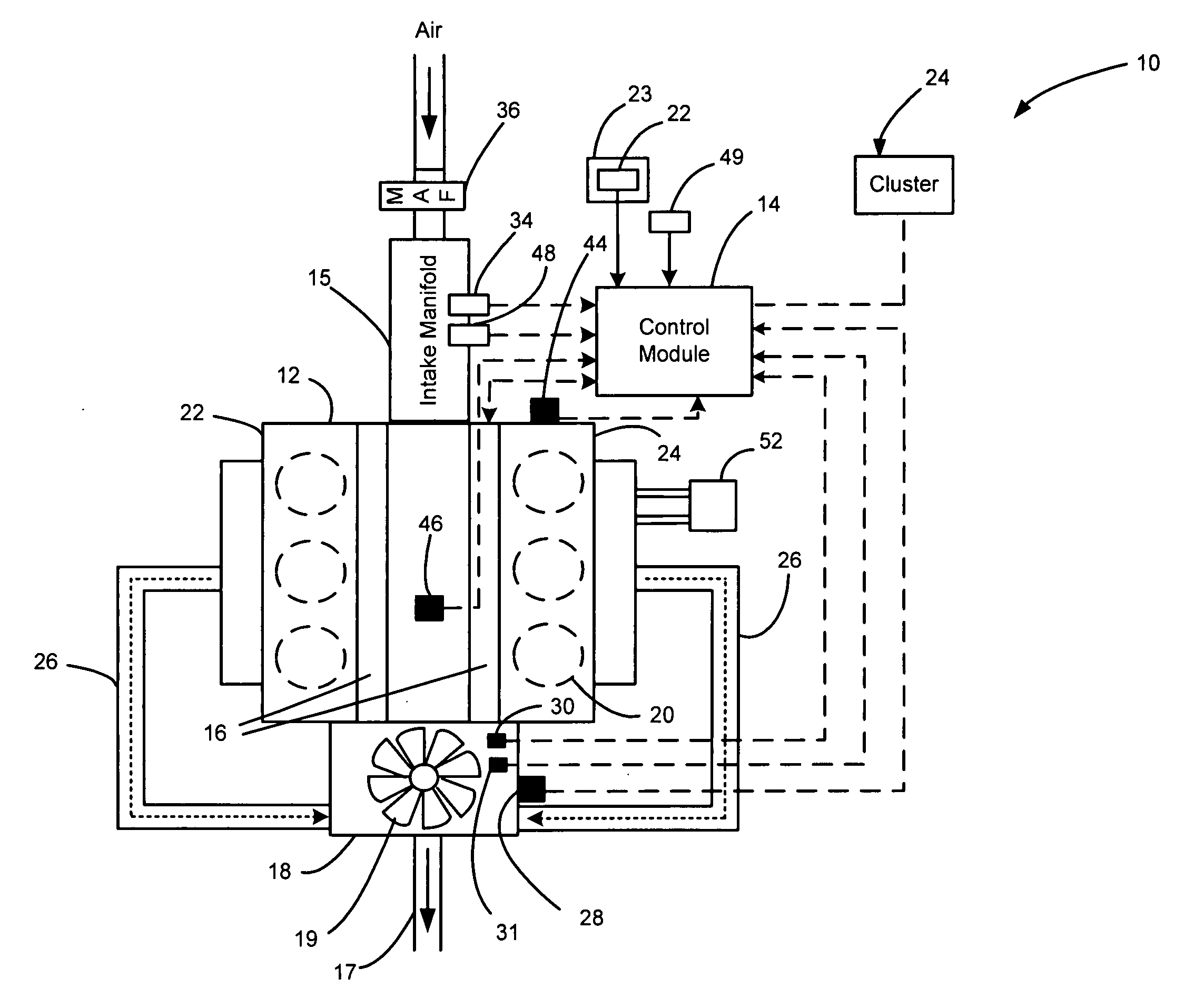 Control system for diesel engine elevated idle and variable nozzle turbo control for stationary vehicles