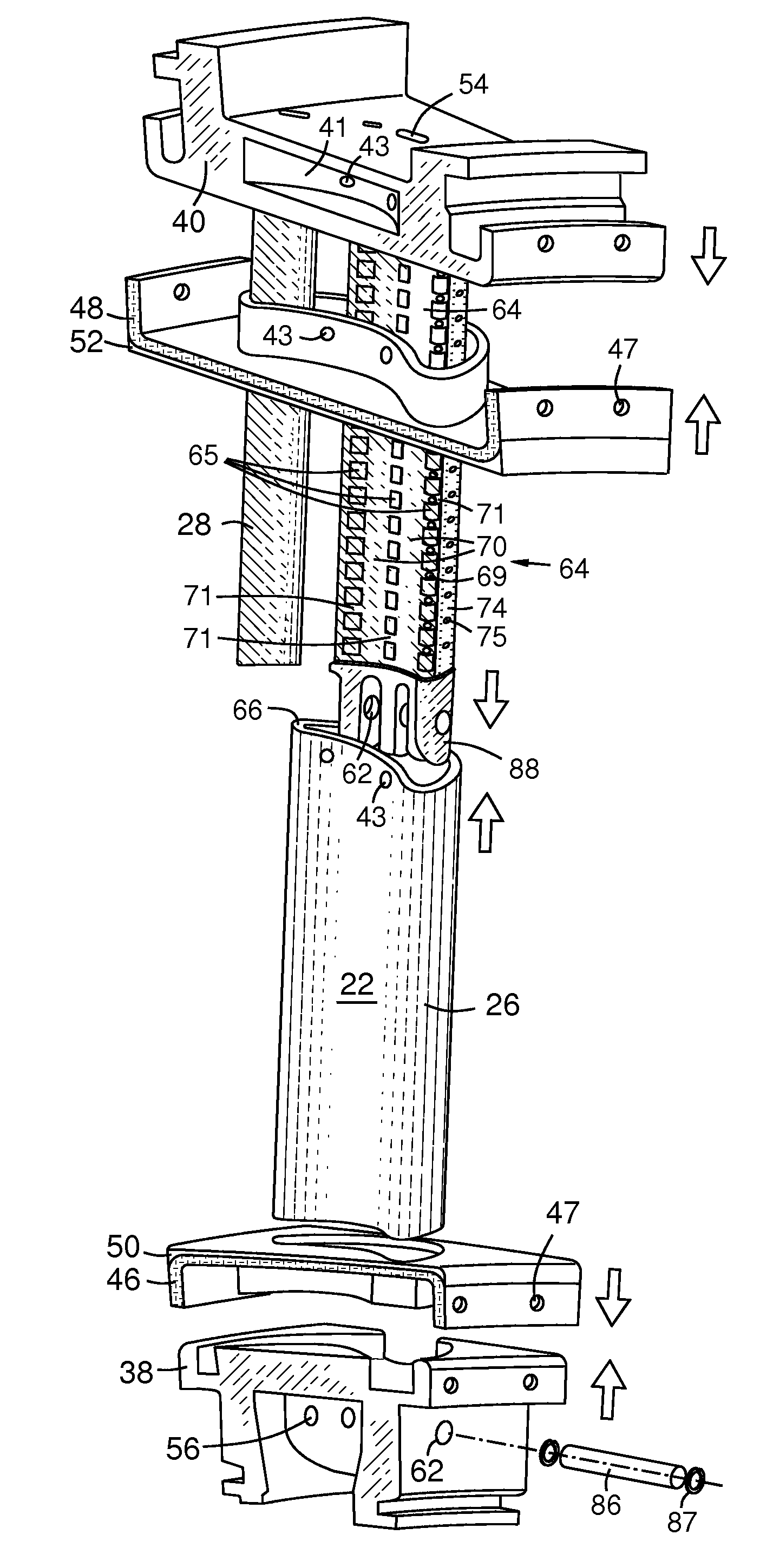 CMC vane assembly apparatus and method