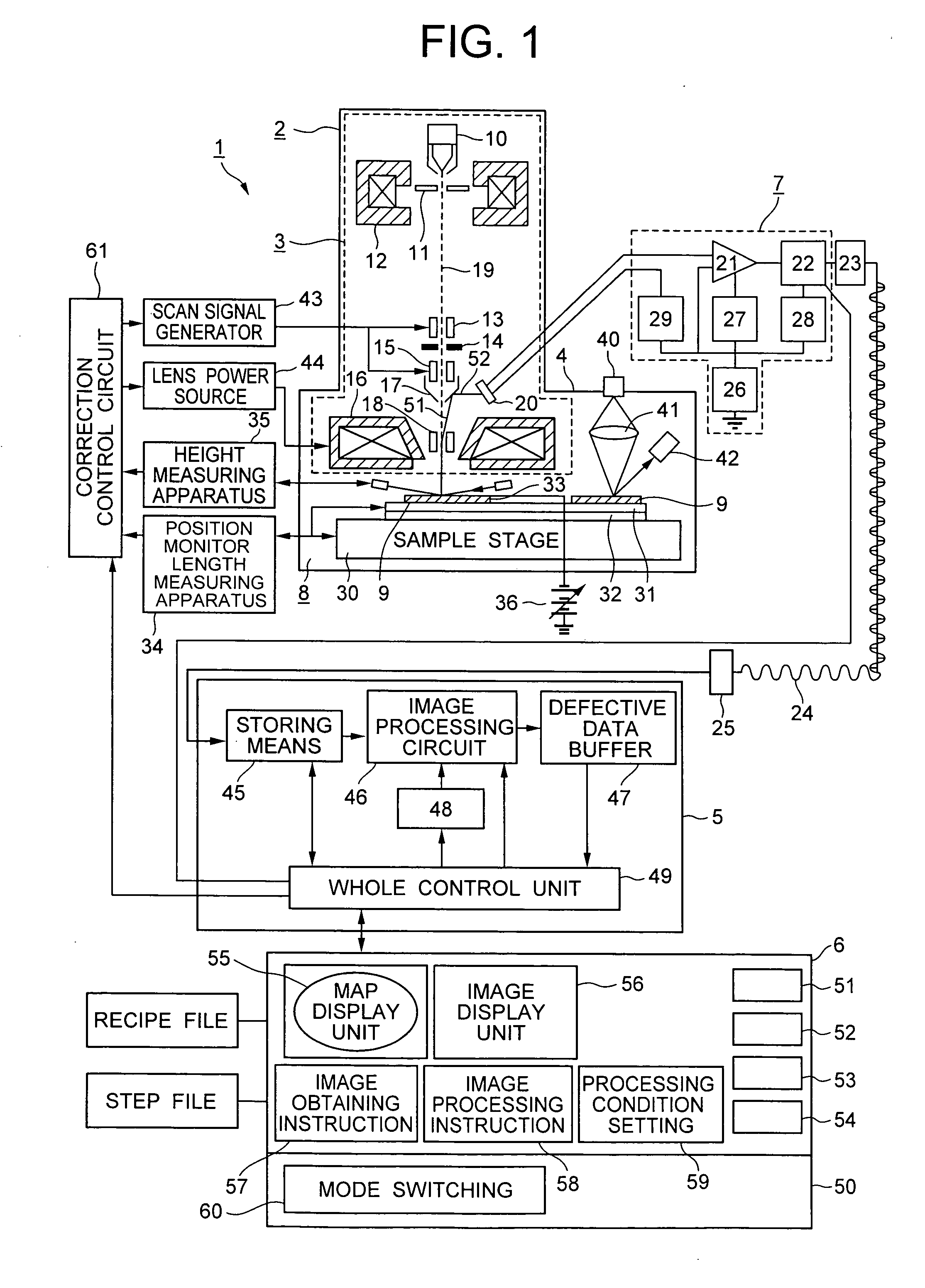 Inspection apparatus for inspecting patterns of a substrate