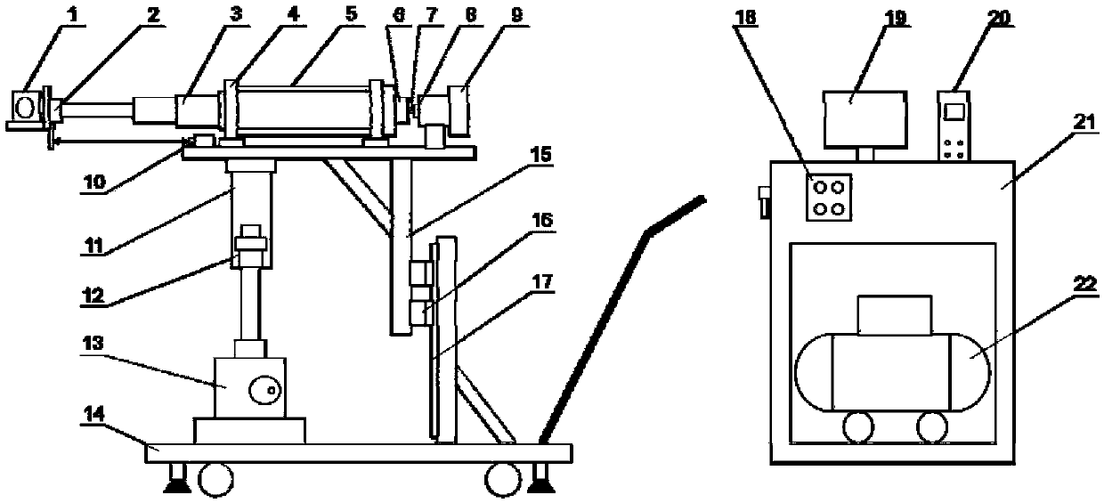 Image collection device for internal surface of long straight pipe